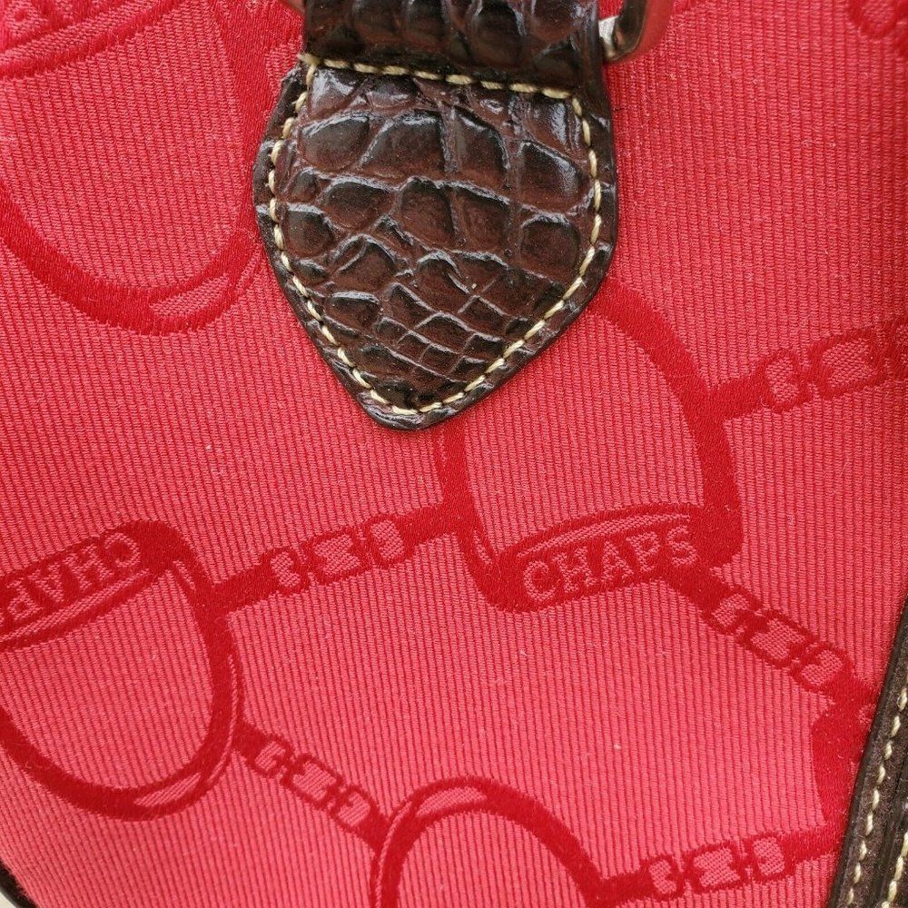 NEW Chaps Stirrup Bridle Buckle Newbury Street Red Style 50617 CP Purse Handbag - Picture 3 of 10